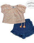 INF GIRLS 2PC SET WITH DENIM SKIRT 6-12M