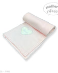 M/C COTTON WAFFLE BLANKET PINK HEART EMBROID
