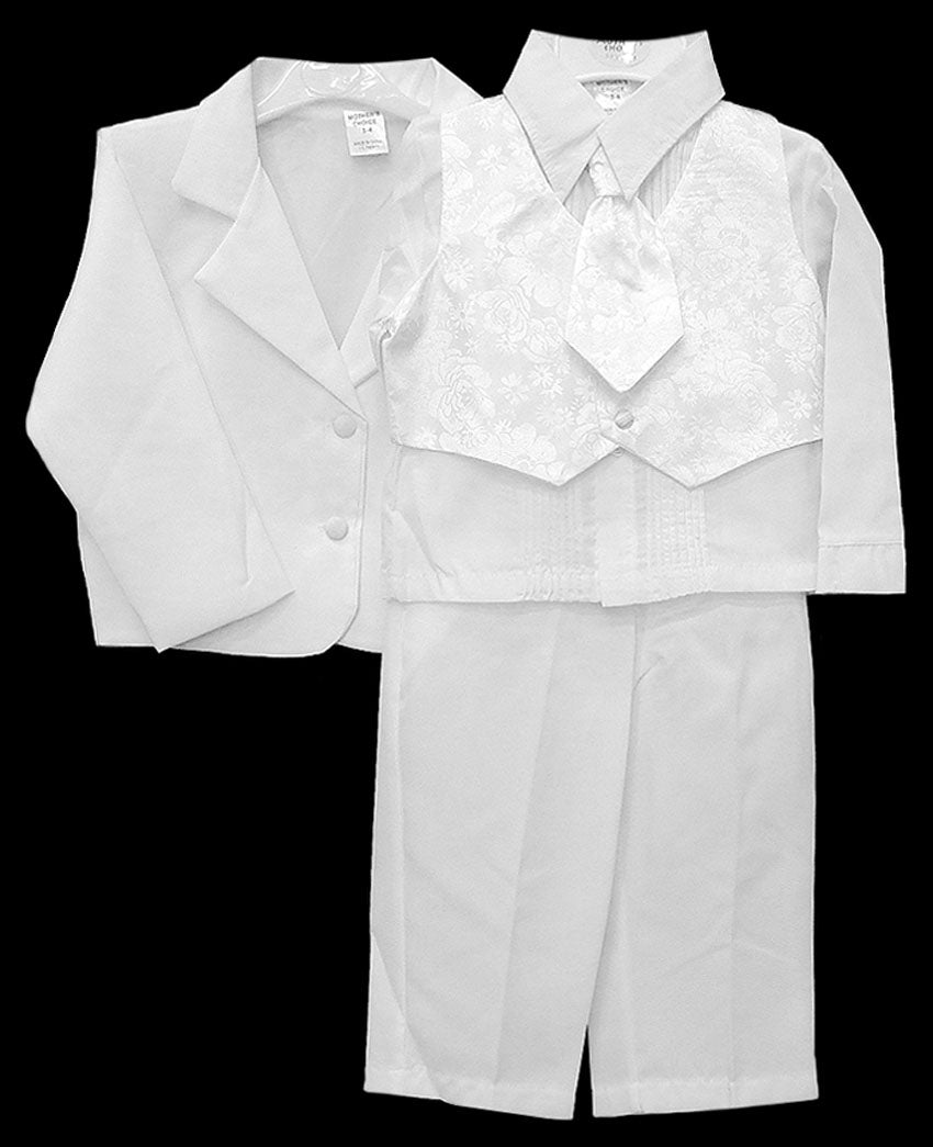 5 PIECE WHITE SUIT SET