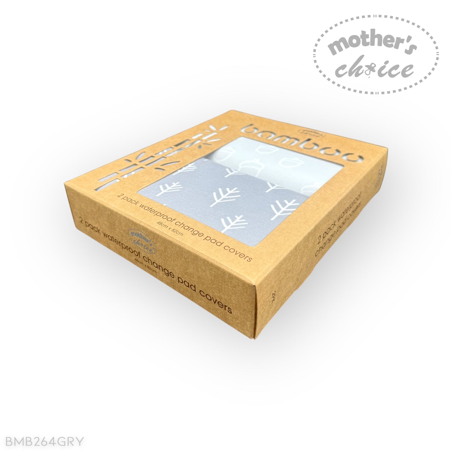M/C BAMBOO 2PK WATERPROOF CHANGE MAT GREY – Mothers Choice