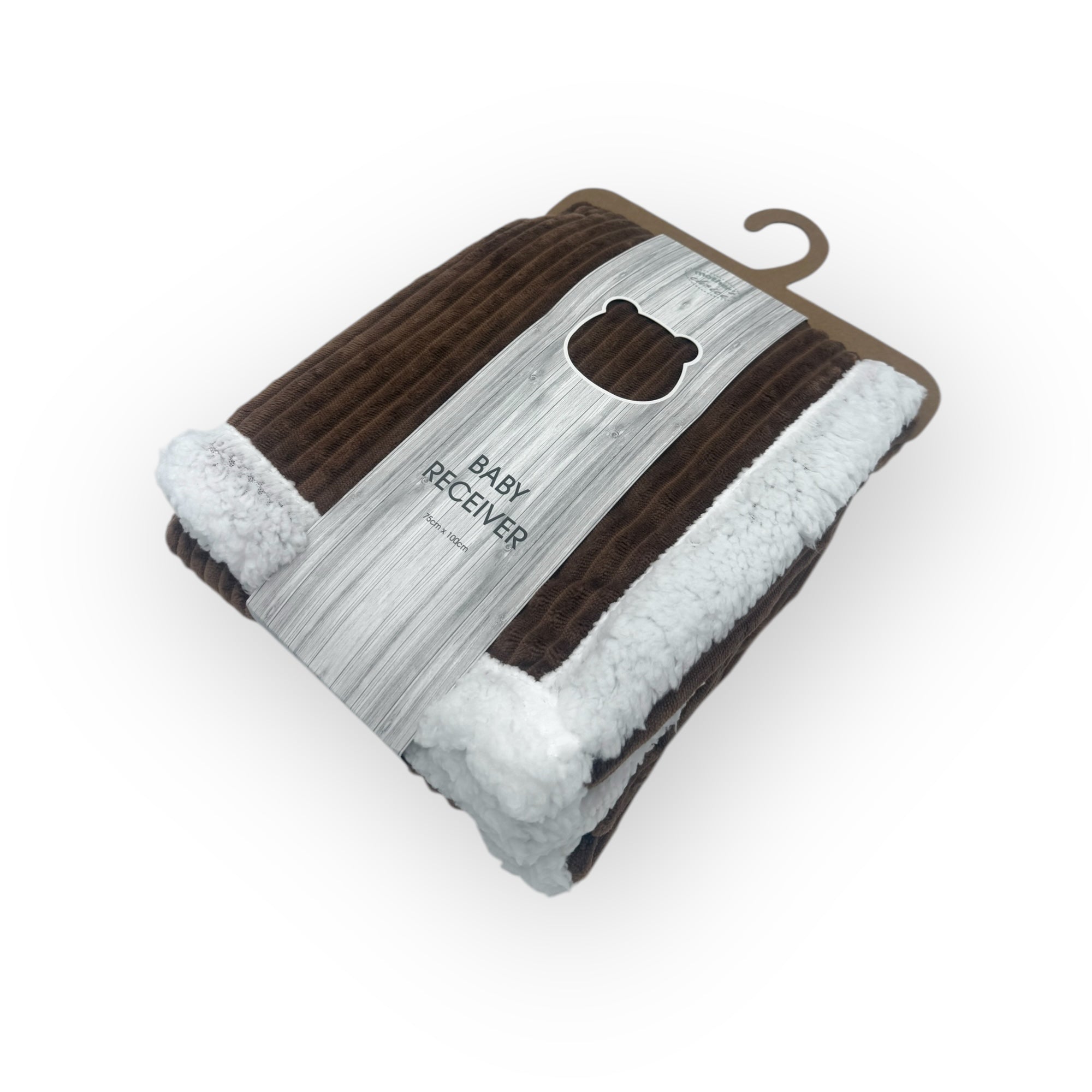 M/C SHERPA FLEECE STRIPE BLANKET BROWN