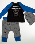 BOYS 3PC SET - WHO YOU CALLING LITTLE MONSTER