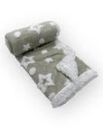 M/C SHERPA FLEECE STARS BLANKET GREY