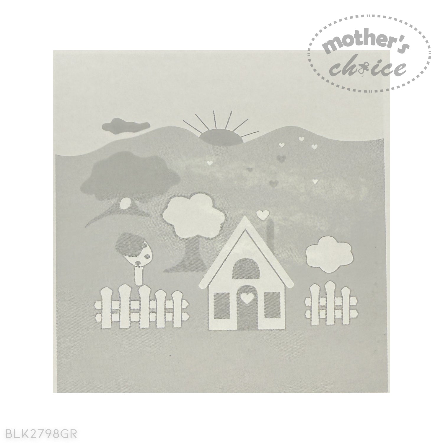 MOTHERS CHOICE INFANTS CUTWORK BLANKET HOUSE GREY/WHITE