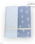 M/C BAMBOO 2PK  BURP CLOTHS BLUE