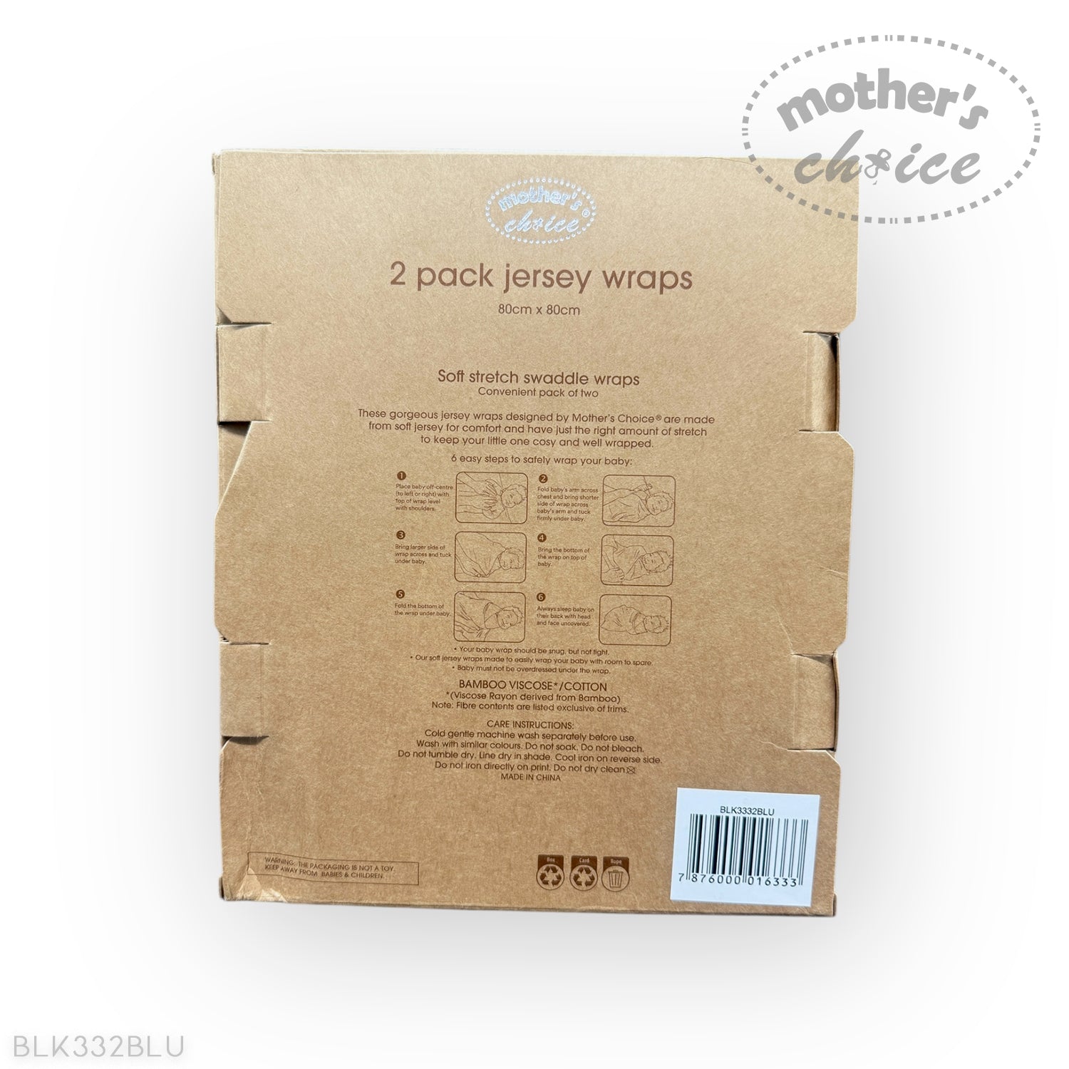 M/C BAMBOO 2PK JERSEY WRAP BLUE