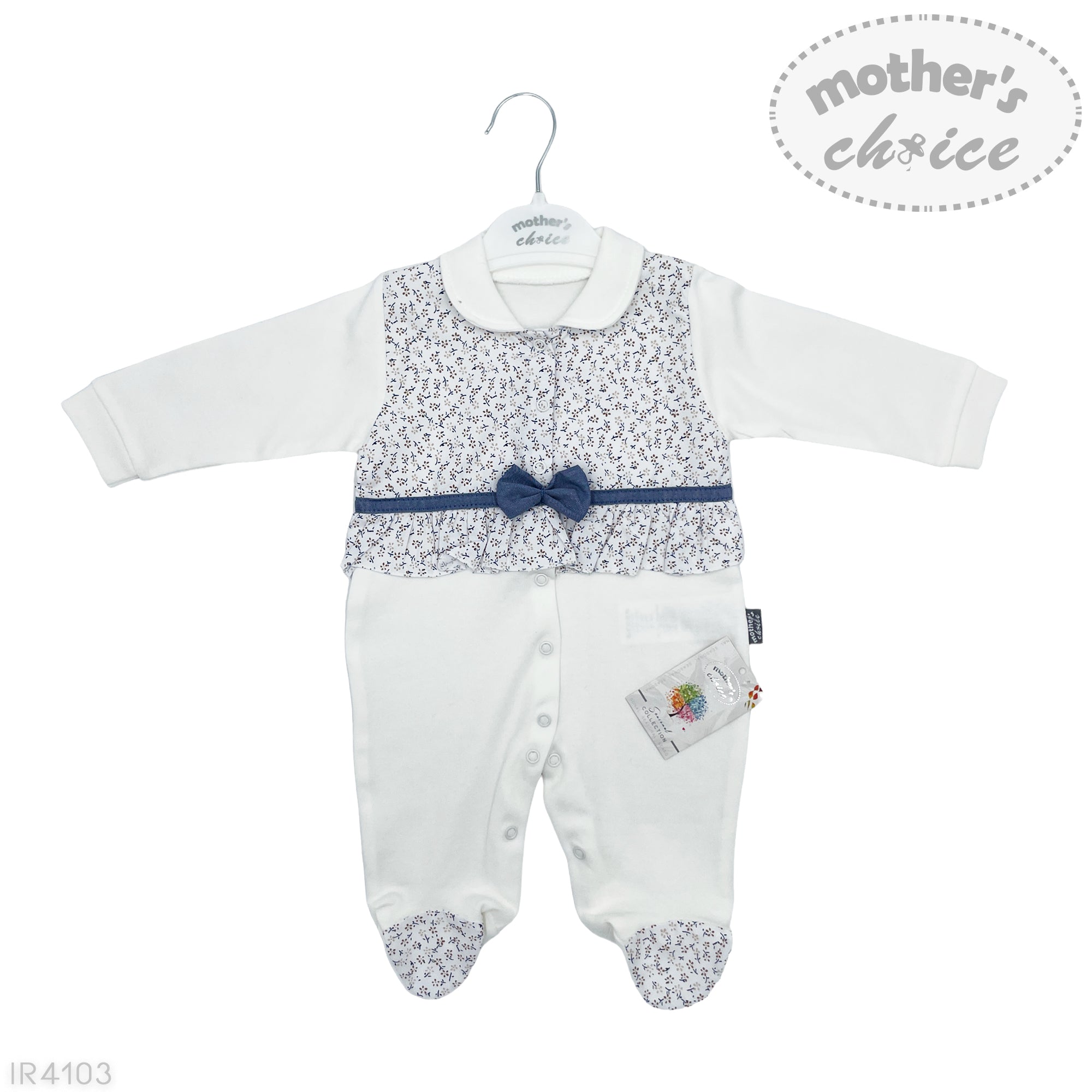M/C GIRLS ROMPER L/S SKY FLOWERS 9M
