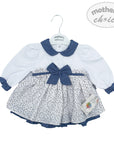 M/C GIRLS FANCY L/S DRESS SKY FLOWERS 3M