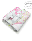 M/C 3PC HOODED TOWELS AND 3PC FACECLOTHS SO LOVED PINK  ROSES
