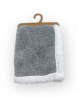 M/C SHERPA FLEECE BLANKET GREY