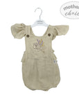 M/C MUSLIN S/L  ROMPER BEIGE 9M