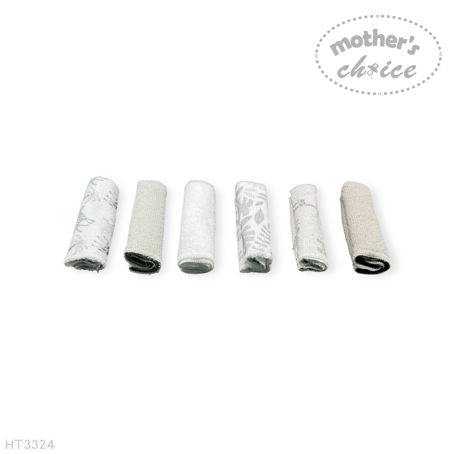 M/C 6 PACK WASHCLOTH SET GREY SAFARI