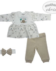 INF GIRLS NATURAL 3PC SAFARI SET 0-3M