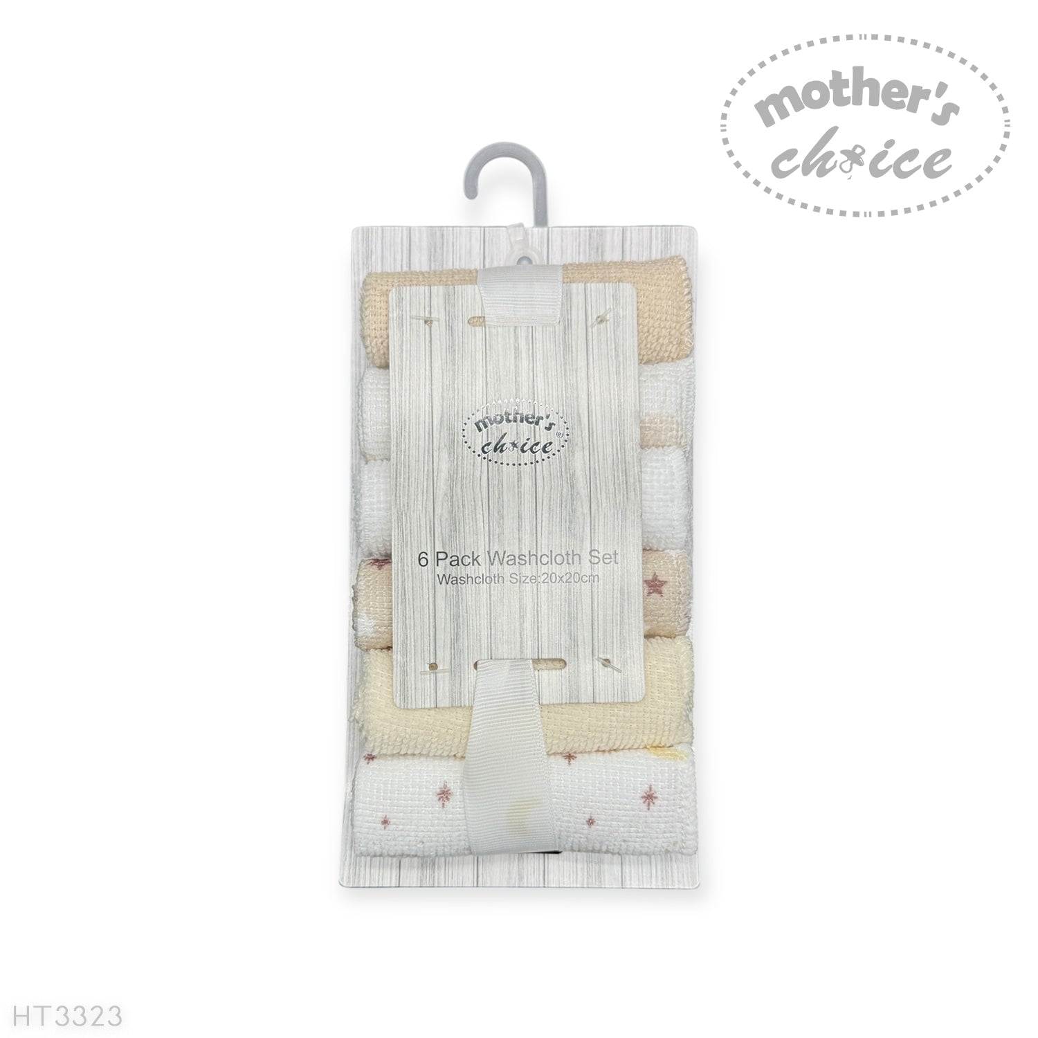 M/C 6 PACK WASHCLOTH SET STONE MOON