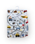 M/C PRINTED FLANNEL BLANKET BOY'S CARS AND ROADS