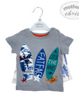 INF BOYS PRINTED 2PC SET 'CATCH THE WAVES' 3-6M