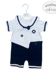 INF BOYS 2PC NAVY SAILOR SET 6-9M