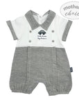 M/C MELANGE GREY CAR ROMPER 6M