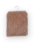M/C SINGLE LAYER SHERPA FLEECE STRIPE BLANKET PINK