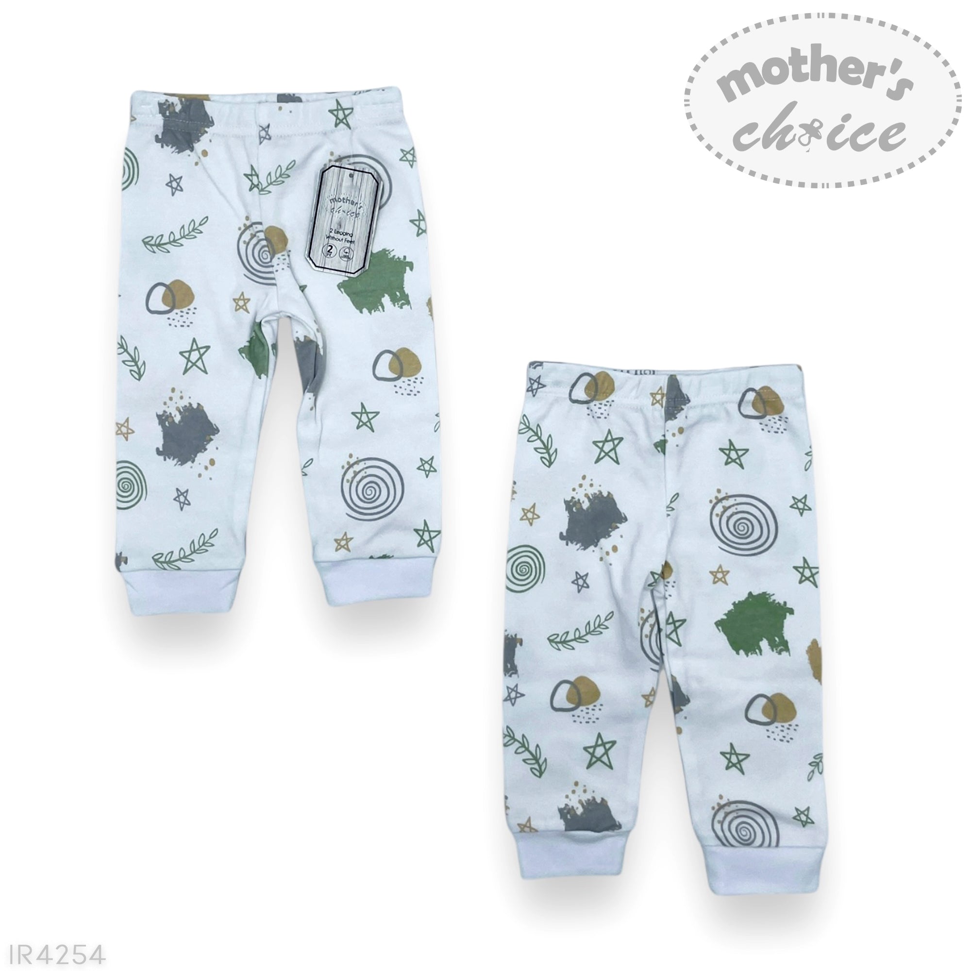 M/C 2 PACK LEGGINGS  &#39;MINT ART&#39;  0-3M