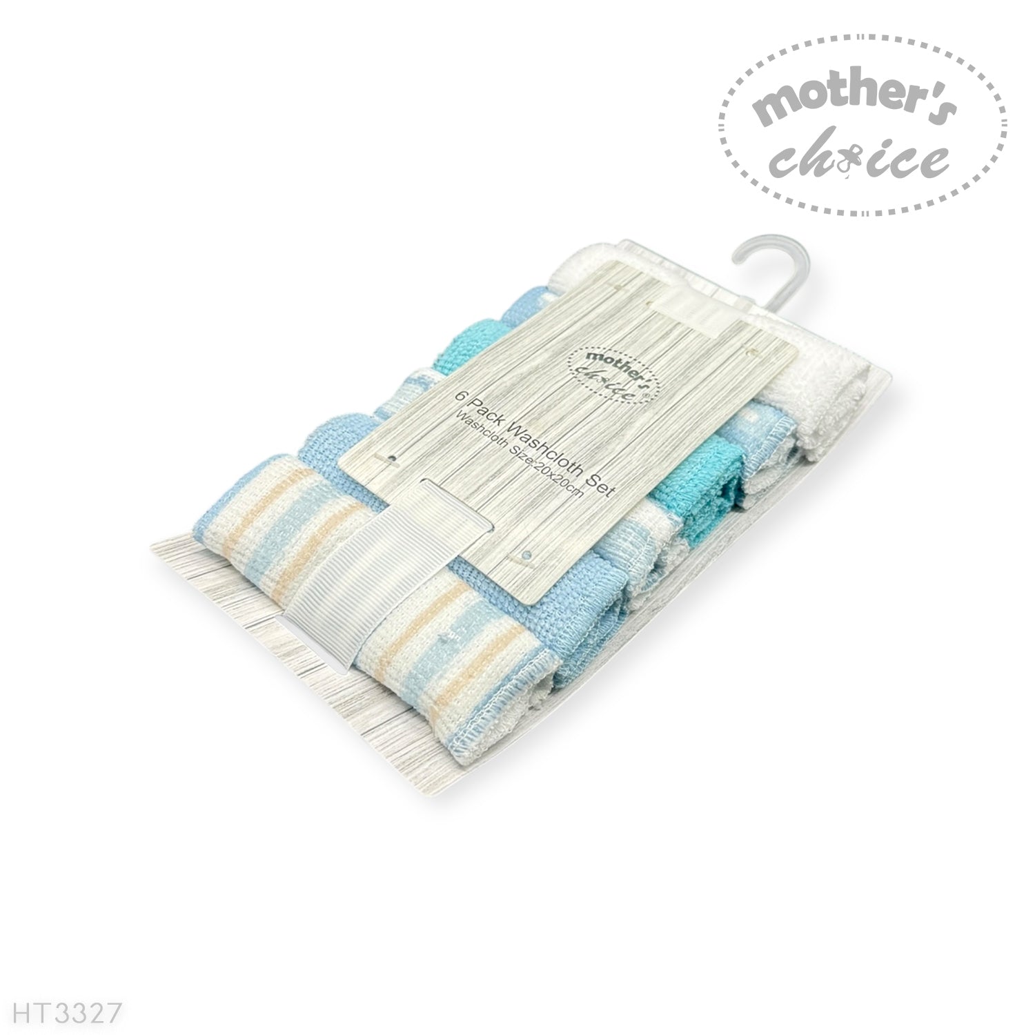 M/C 6 PACK WASHCLOTH SET BLUE ELIE