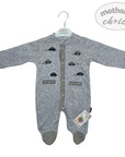 M/C MELANGE CAR L/S  ROMPER - SKY 6M