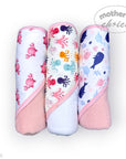 M/C 3 HOODED TOWELS & 3 SQUEAKYS