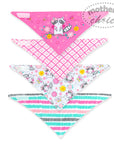 GIRLS 4 PACK BANDANA BIB 'RACOON'