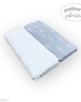 M/C BAMBOO 2PK MUSLIN WRAP BLUE