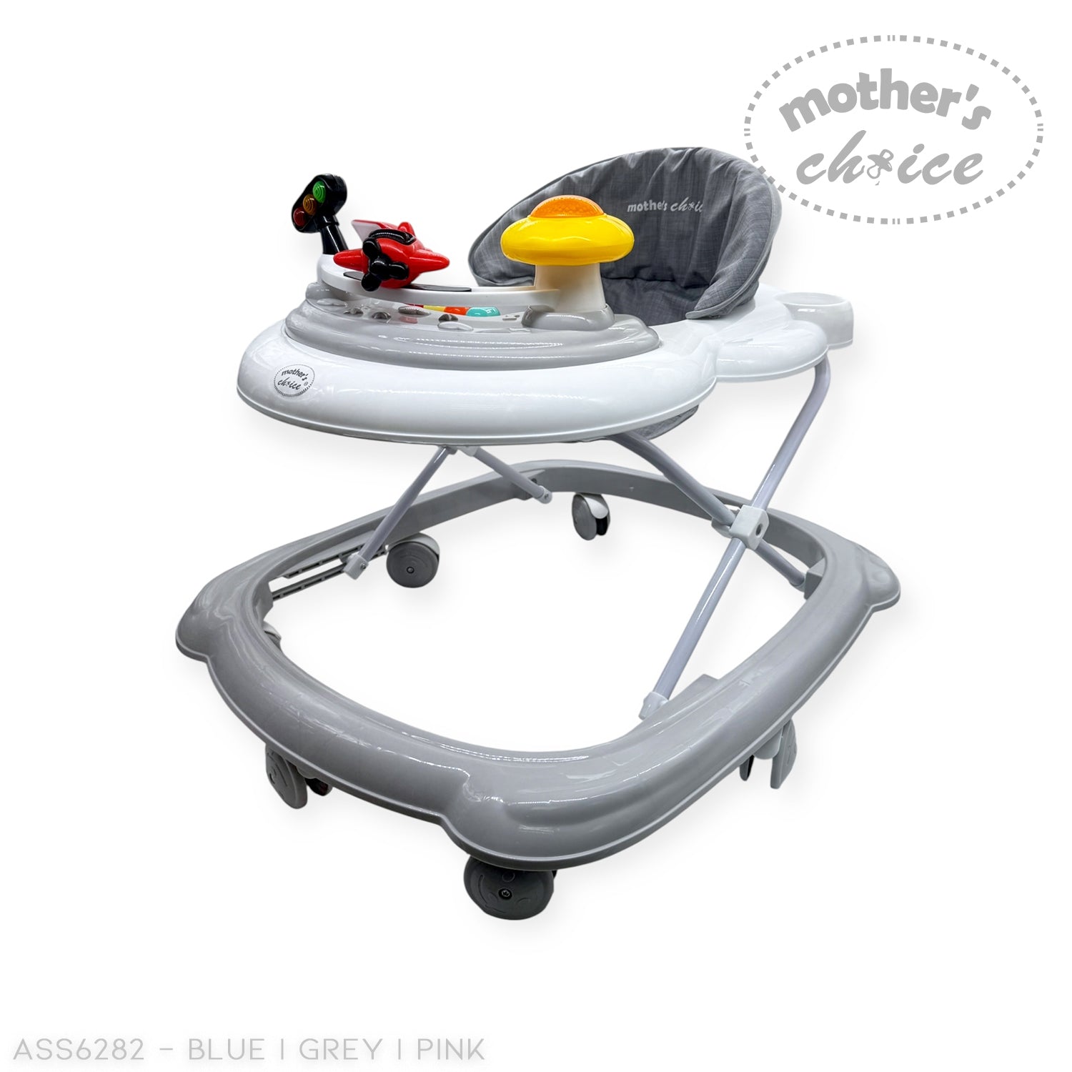 MOTHERS CHOICE BABY WALKER WITH MUSIC AND LIGHT, PLASTIC WHEEL