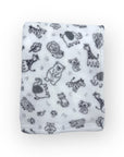 M/C PRINTED FLANNEL BLANKET NEUTRAL ANIMALS