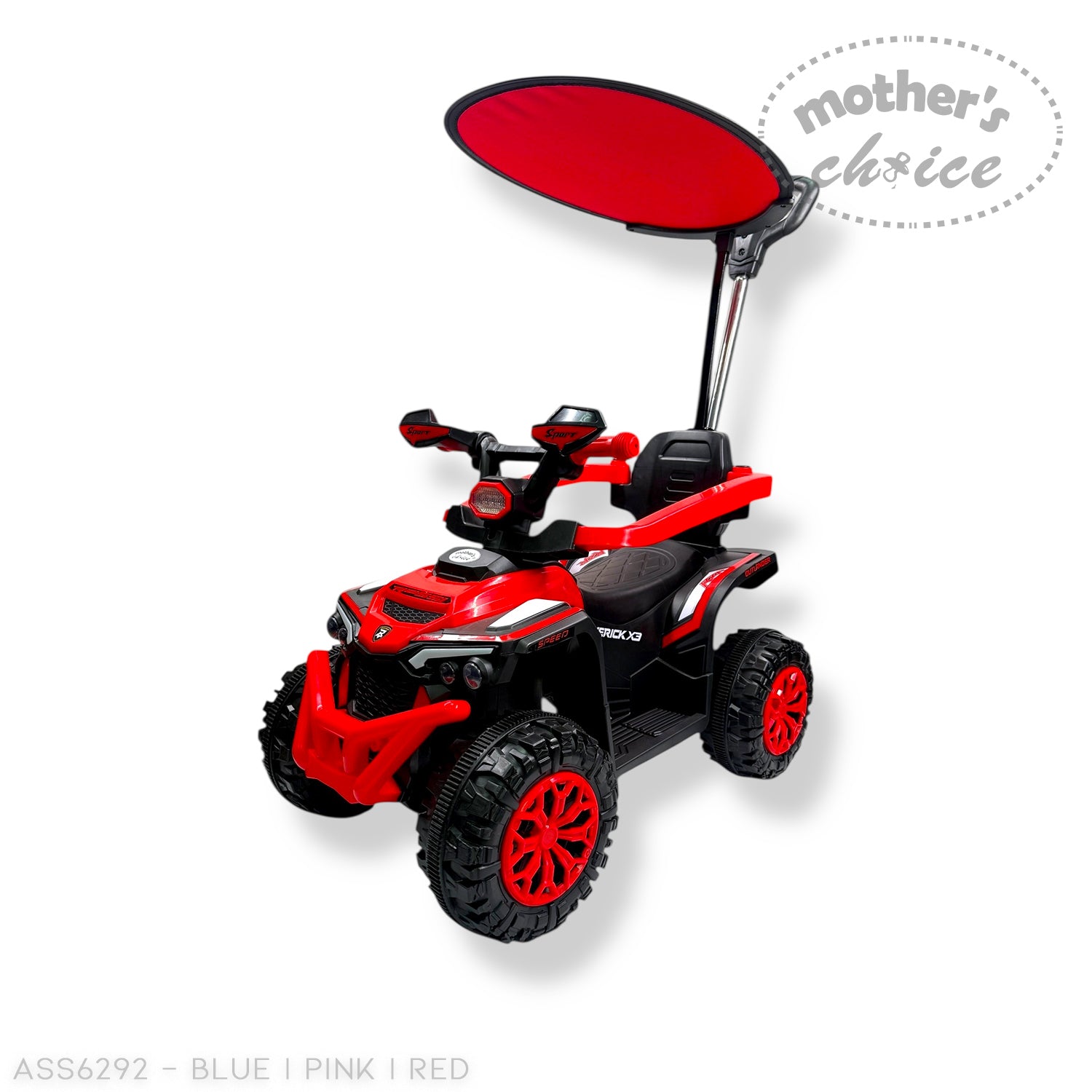 MOTHERS CHOICE RIDE ON CAR WITH CANOPY