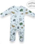 M/C ZIPPER BABYGROW  'MINT ART' NB