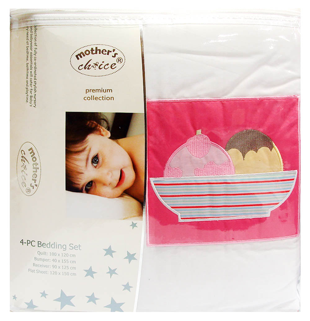4 PIECE BEDDING SET PINK ICE CREAM