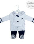 INF BOYS 5PC NAVY SAILOR SET 0-3M