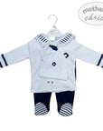 INF BOYS 5PC NAVY SAILOR SET 0-3M