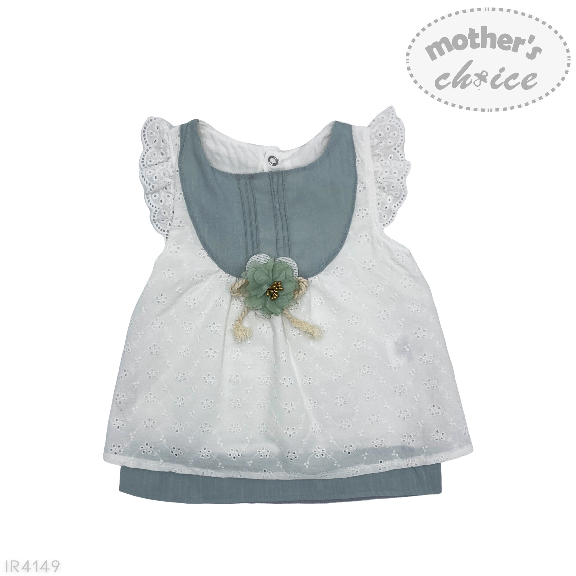 M/C COTTON H/S LINEN DRESS  SUMMER DIP 9M