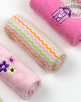 6 PK FACECLOTH SET PINK FLOWERS