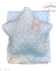 M/C GIFT BOX SHERPA BLANKET &amp; PILLOW SET BLUE