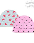 2 PACK BEANIE SETS - HEARTS