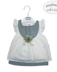 M/C COTTON H/S LINEN DRESS  SUMMER DIP 12M