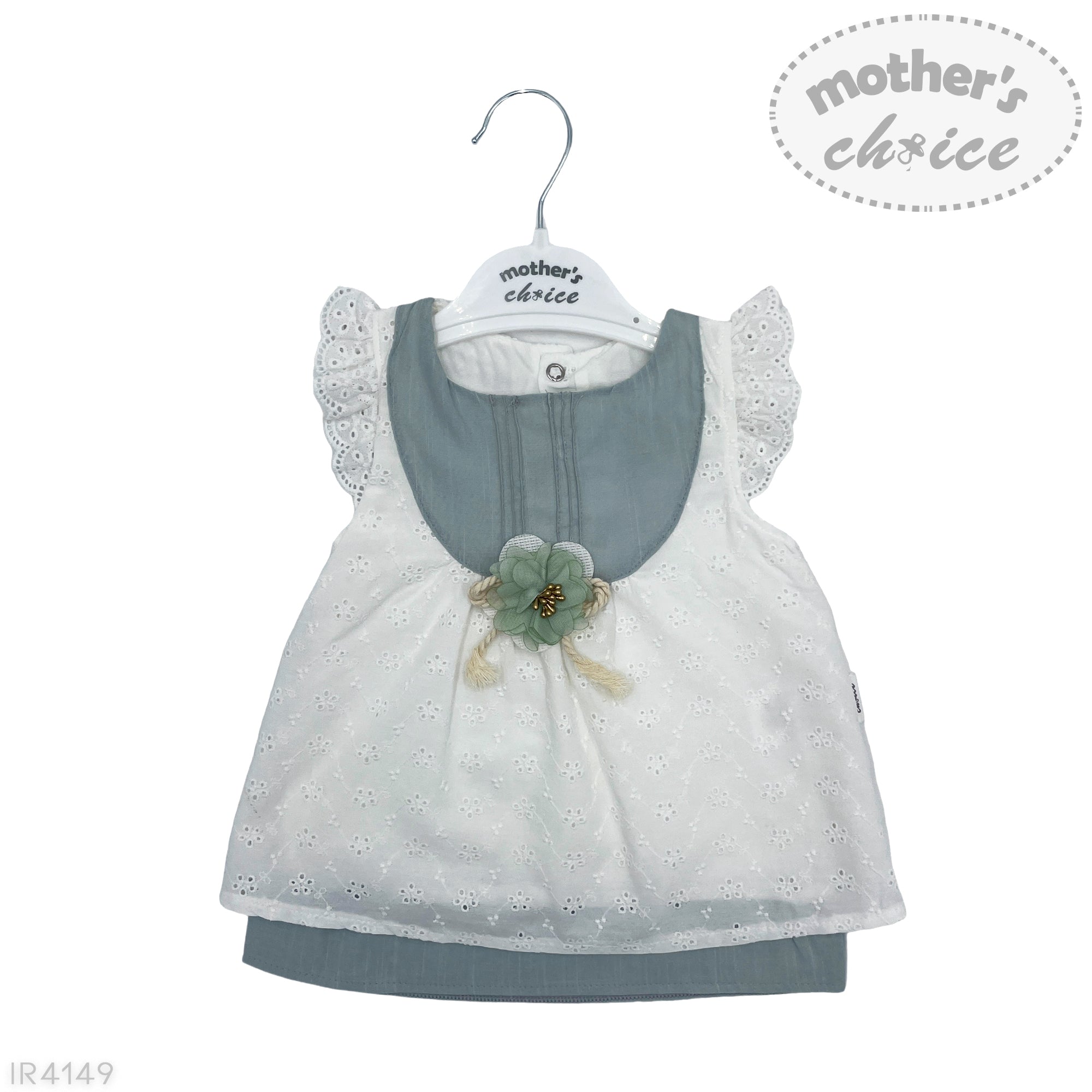 M/C COTTON H/S LINEN DRESS  SUMMER DIP 9M