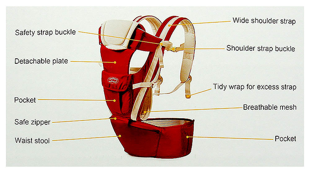 6 WAY BABY CARRIERS WITH HIP SEAT