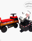 RIDE-ON CAR FIRE FIGHTER WITH TRAILER