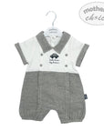 M/C MELANGE GREY CAR ROMPER 6M