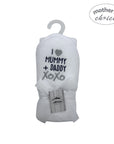 M/C HOODED TOWEL AND BIB I LOVE MUMMY AND DADDY