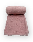 M/C SINGLE LAYER JACQUARD BLANKET PINK