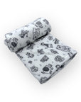 M/C PRINTED FLANNEL BLANKET NEUTRAL ANIMALS