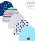 100% COTTON 5 PACK BEANIE HAT SET 'LEGEND-BEAR'