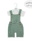 M/C MUSLIN  DUNGAREE SET SUMMER DIP 12M